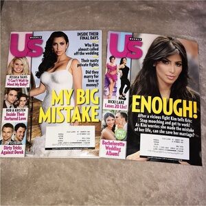 US Weekly Magazines Featuring Kim Kardashian November 2011 bundle of two